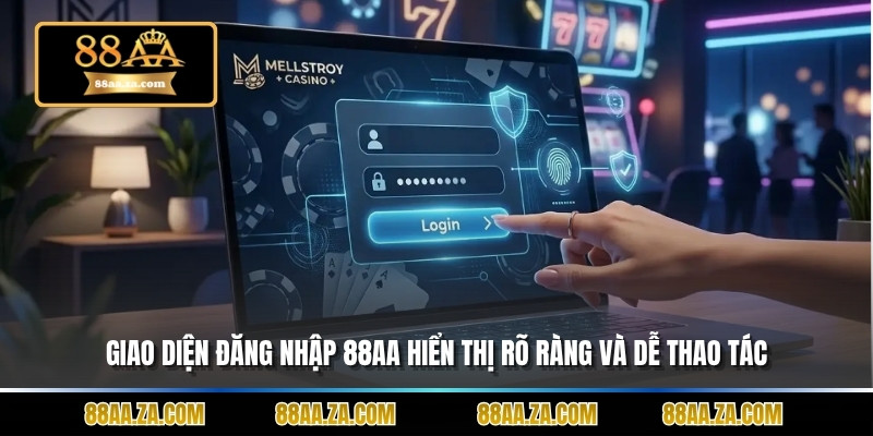 Giao diện đăng nhập 88aa hiển thị rõ ràng và dễ thao tác.